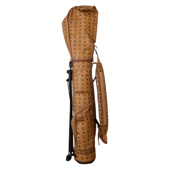 MCM Cognac Visetos Coated Leather Golf Bag - Picture 3 of 7